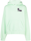 Palm Angels Cotton Hoodie In Green