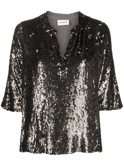 P.A.R.O.S.H SEQUIN-EMBELLISHED SHORT-SLEEVE TOP