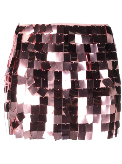 Oseree Sequined Low-rise Mini Skirt In Pink & Purple