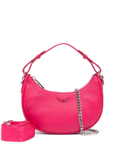 Zadig & Voltaire Logo-plaque Leather Crossbody Bag In Pink