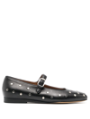 Le Monde Beryl Studded Leather Mary Jane Ballerina Flats In Black