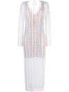 Brunello Cucinelli Open-knit Crochet Midi Dress In White