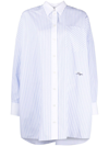 MSGM GRAPHIC-PRINT STRIPED SHIRT DRESS