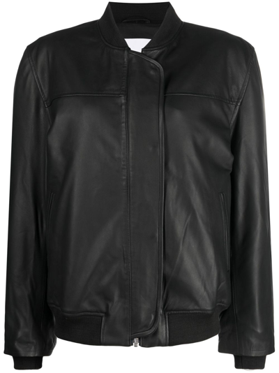 Remain Black Maryan Leather Bomber Jacket