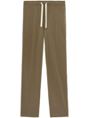 Palm Angels Straight-leg Drawstring Trousers In Green