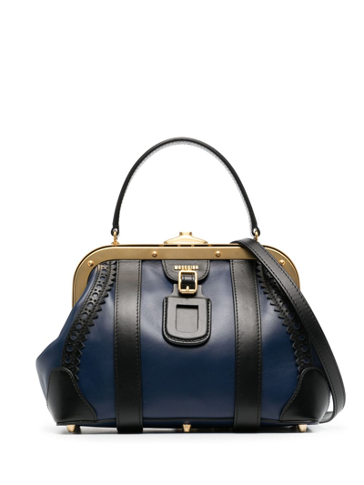 Moschino Two-tone Panelled Leather Bag In Blue