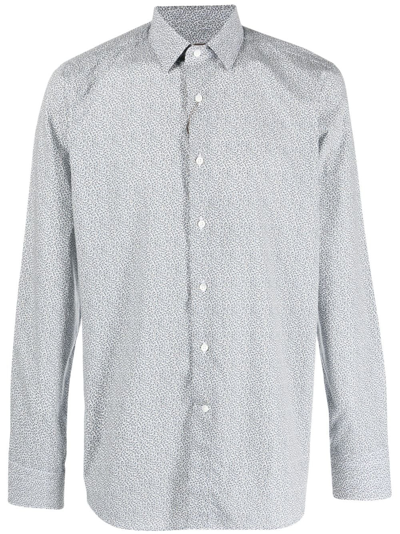 Canali Long-sleeve Cotton Shirt In White