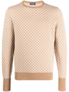 Drumohr Biscottino Crew-neck Cashmere Jumper In Neutrals