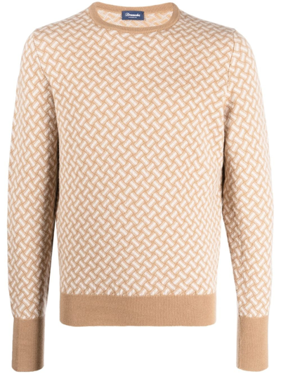 Drumohr Biscottino Crew-neck Cashmere Jumper In Multi