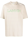 LANVIN STRIPED LOGO-EMBROIDERED T-SHIRT
