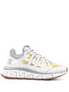 Versace White Leather Sneakers In Multi