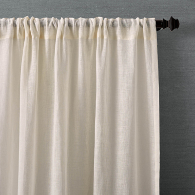 Frontgate Sheer Linen Curtain Panel In White
