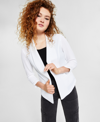 Bar Iii Womens Collar Casual Cardigan Sweater In Bright White