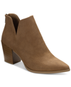 Sun + Stone Eliza Womens Faux Leather Almond Toe Ankle Boots In Cognac