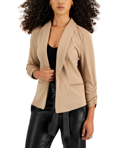 Bar Iii Petite 3/4-sleeve Shawl-collar Blazer, Created For Macy's In Warm Ginger