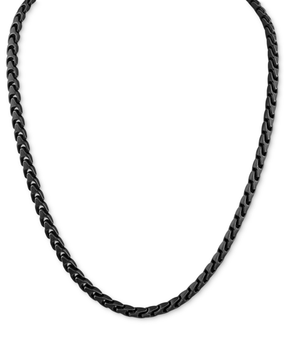 Bulova Men's Link Chain 22" Necklace In Black-plated Stainless Steel In Na