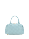 Bottega Veneta Bauletto Medium Intrecciato Top-handle Bag In Teal Washed/m Brass