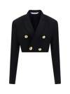 Palm Angels Black Polyester Blend Boyfriend Blazer In Black