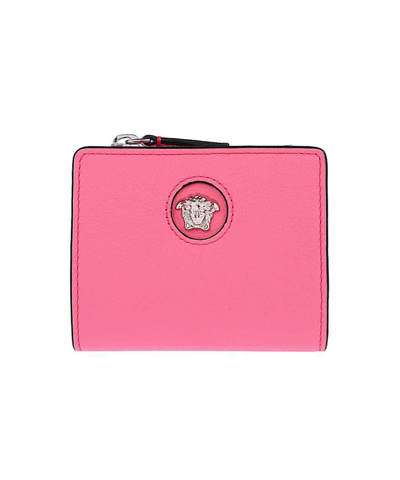 Versace La Medusa Wallet In Pink