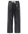 PALM ANGELS CLASSIC LOGO LEATHER TROUSERS