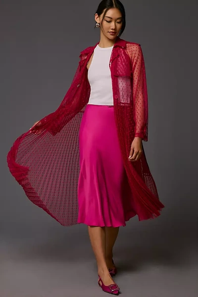 Dolan Left Coast Dolan Sheer Dot Tulle Trench Coat In Pink ModeSens