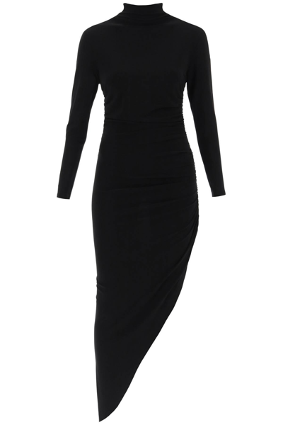 Norma Kamali Long Sleeved Midi Dress In Black