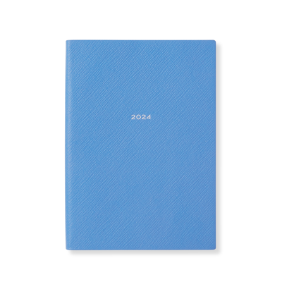 Smythson 2024 Soho Weekly Agenda In Panama In Nile Blue