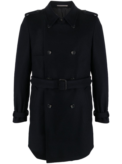 Reveres 1949 Double-breasted Belted Coat In Black