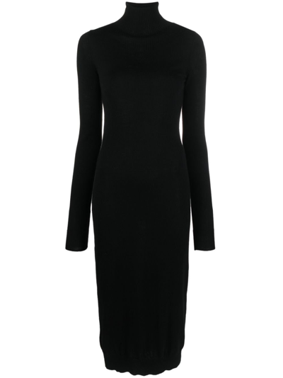 Filippa K High-neck Knitted Maxi Dress In Black