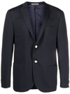 Corneliani Textured-finish Single-breasted Blazer In Blue