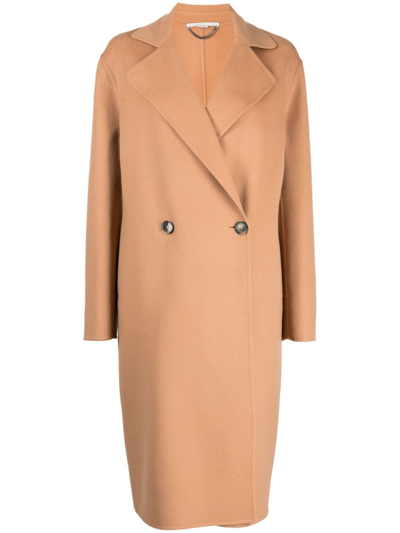 Stella Mccartney Double-breast Wool Coat In Brown