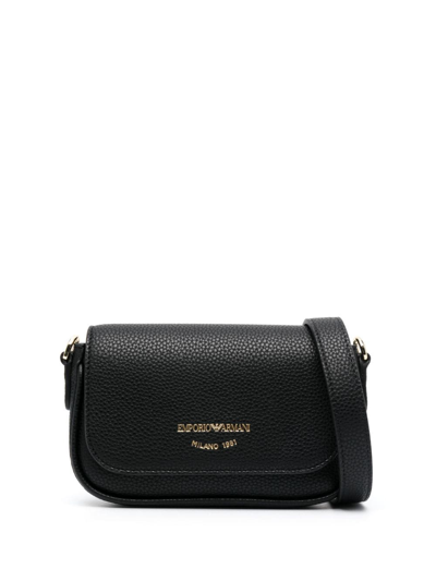 Emporio Armani Logo-stamp Crossbody Bag In Black  