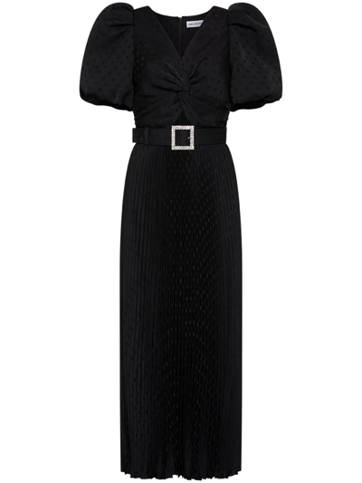 Rebecca Vallance -  Lorraine Pleated Midi Dress  - Size 6 In Black