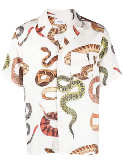 Soulland Orson Graphic-print Shirt In White