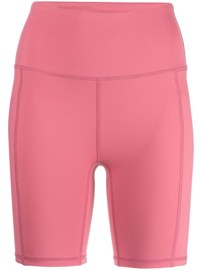 Varley Let's Go Pocket Cheetah-print Shorts In Pink