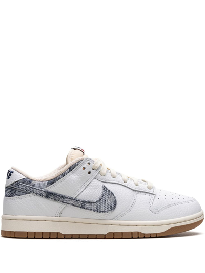 Nike Dunk Low "washed Denim" Sneakers In White