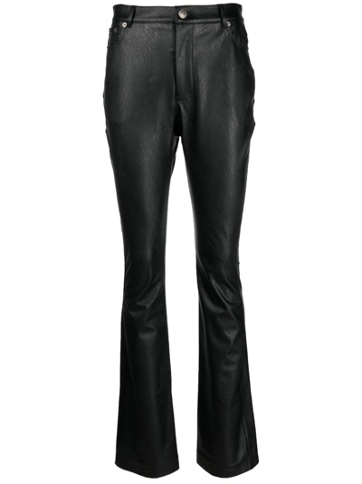 Twinset Flared Faux-leather Trousers In Black
