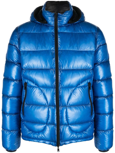 Herno Goose-down Hooded Puffer Jacket In Blue