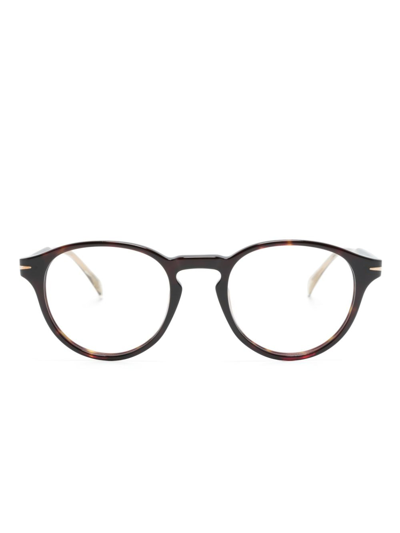 Eyewear By David Beckham Tortoise Round-frame Sunglasses In Brown