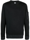 C.p. Company Logo-patch Cotton Sweatshirt In Black