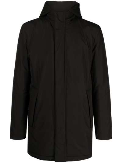 Corneliani High-neck Hooded Coat In Black