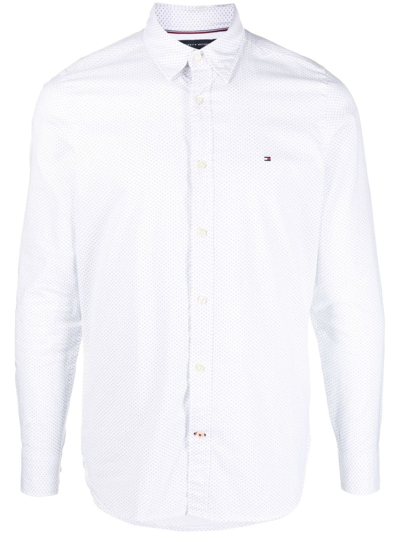 Tommy Hilfiger Spread-collar Cotton Shirt In White