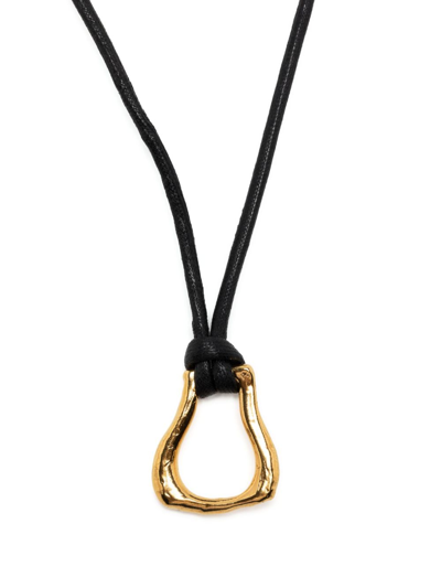 Alighieri The Mini Link Of Wanderlust Necklace In Black,gold