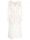 OSCAR DE LA RENTA GUIPURE-LACE SEMI-SHEER MIDI DRESS