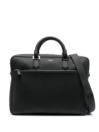 Serapian Shell And Textured-leather Briefcase In Black