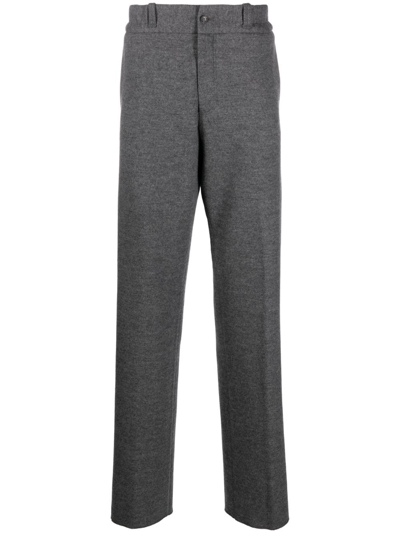 Lanvin Grey Elasticated Trousers In Dark Grey Melange