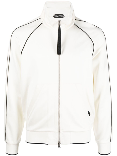 Tom Ford Logo-patch Zip-up Jacket In Aw004