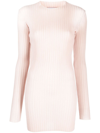 LUDOVIC DE SAINT SERNIN PLEATED LONG-SLEEVED MINIDRESS