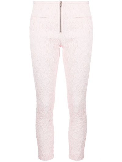 Isabel Marant Crinkled Cropped Trousers In Pink