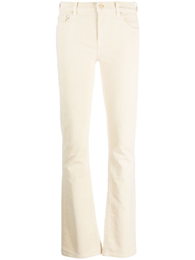 7 For All Mankind Raw-cut Bootcut Jeans In White
